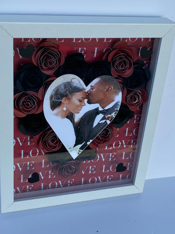 Bed Of Roses Wall Decor, Shadow Box, Personalized (Personalized Photo Added)