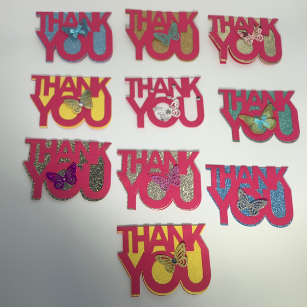 A Set of 10 Miniature Thank You Cards