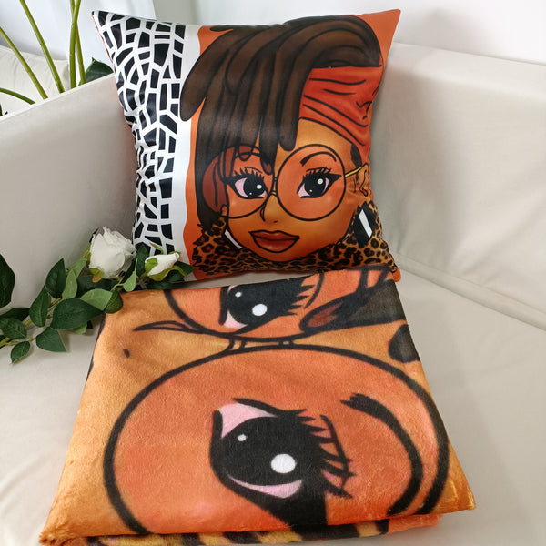 3 Piece Loc'd In Lux Pillowcase, Eye Mask & Throw Blanket Lounge Set