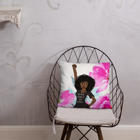 Black Girls Rock Black Queen Throw Pillow
