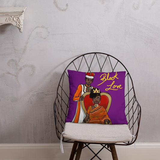 Black Love Black Couple King and Queen Square Throw Pillow