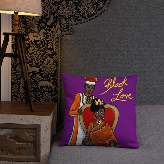 Black Love Black Couple King and Queen Square Throw Pillow