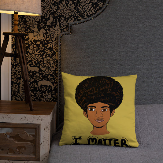'I Matter' Black King Strong Black Man Afrocentric Assorted Colors Throw Pillow