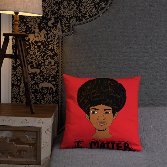 'I Matter' Black King Strong Black Man Afrocentric Assorted Colors Throw Pillow