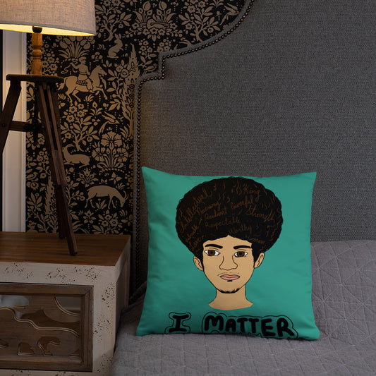 'I Matter' Black King Strong Black Man Afrocentric Throw Pillow