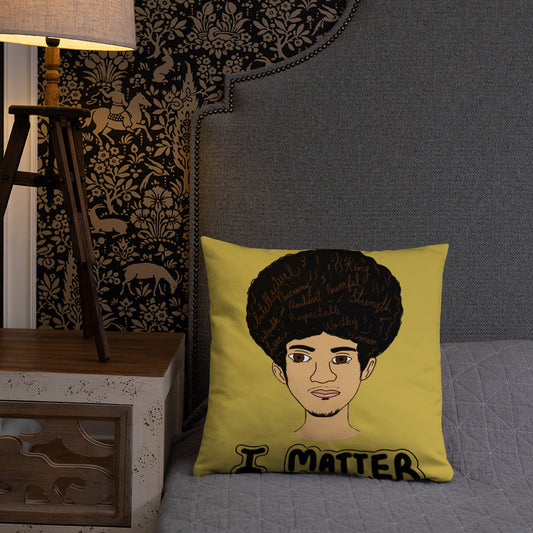 'I Matter' Black King Strong Black Man Afrocentric Assorted Colors Throw Pillow