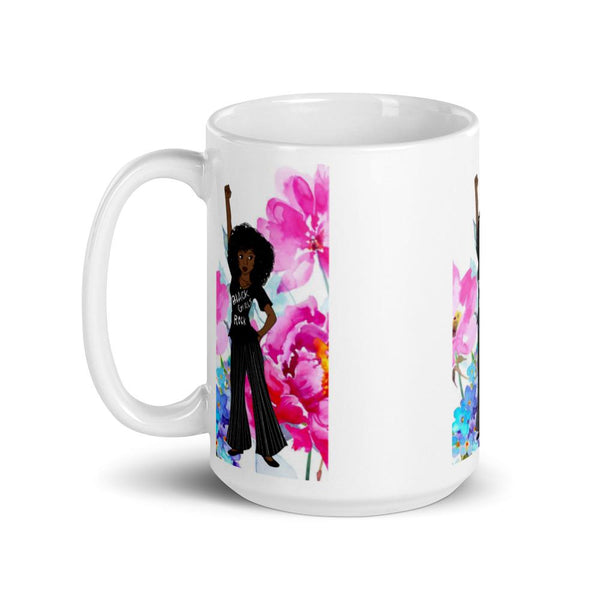 Black girls rock design on 15oz glossy mug