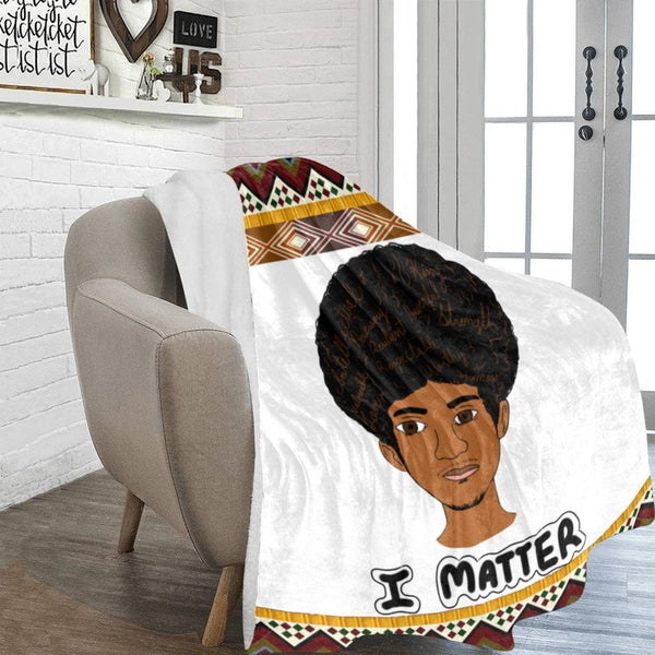 White And Brown I Matter Blanket For Man And Boy 