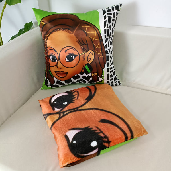 Women & Girls Goddess Locs Pillowcase, EyeMask & Throw Blanket Bundle Set