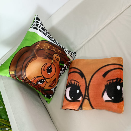 Women & Girls Goddess Locs Pillowcase, EyeMask & Throw Blanket Bundle Set