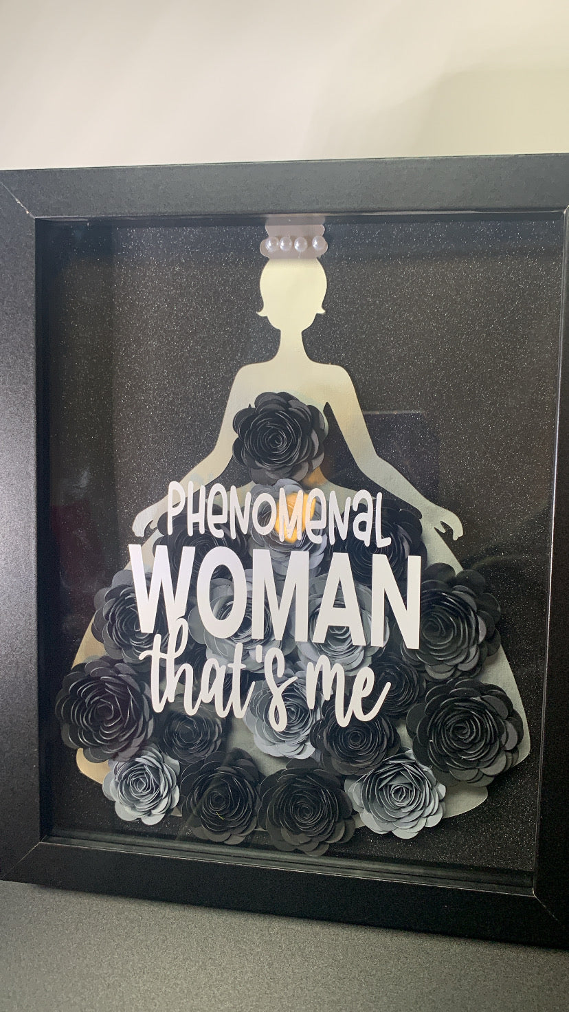 Phenomenal Woman – That's Me Paper Flower Shadow Box
