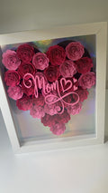 Mom Heart Paper Flower Shadow Box