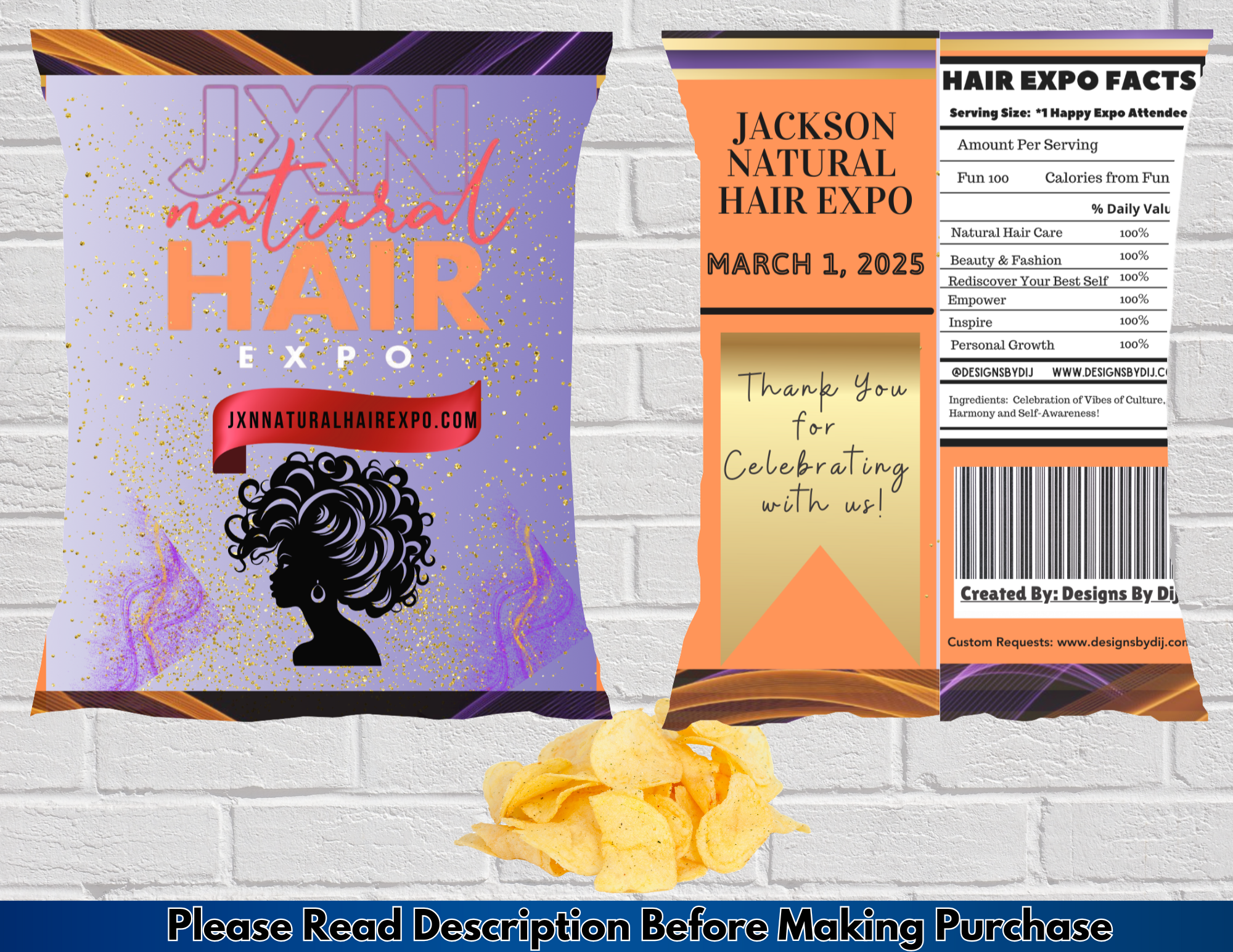 Custom Regular Sized Chip Bags (Filled)