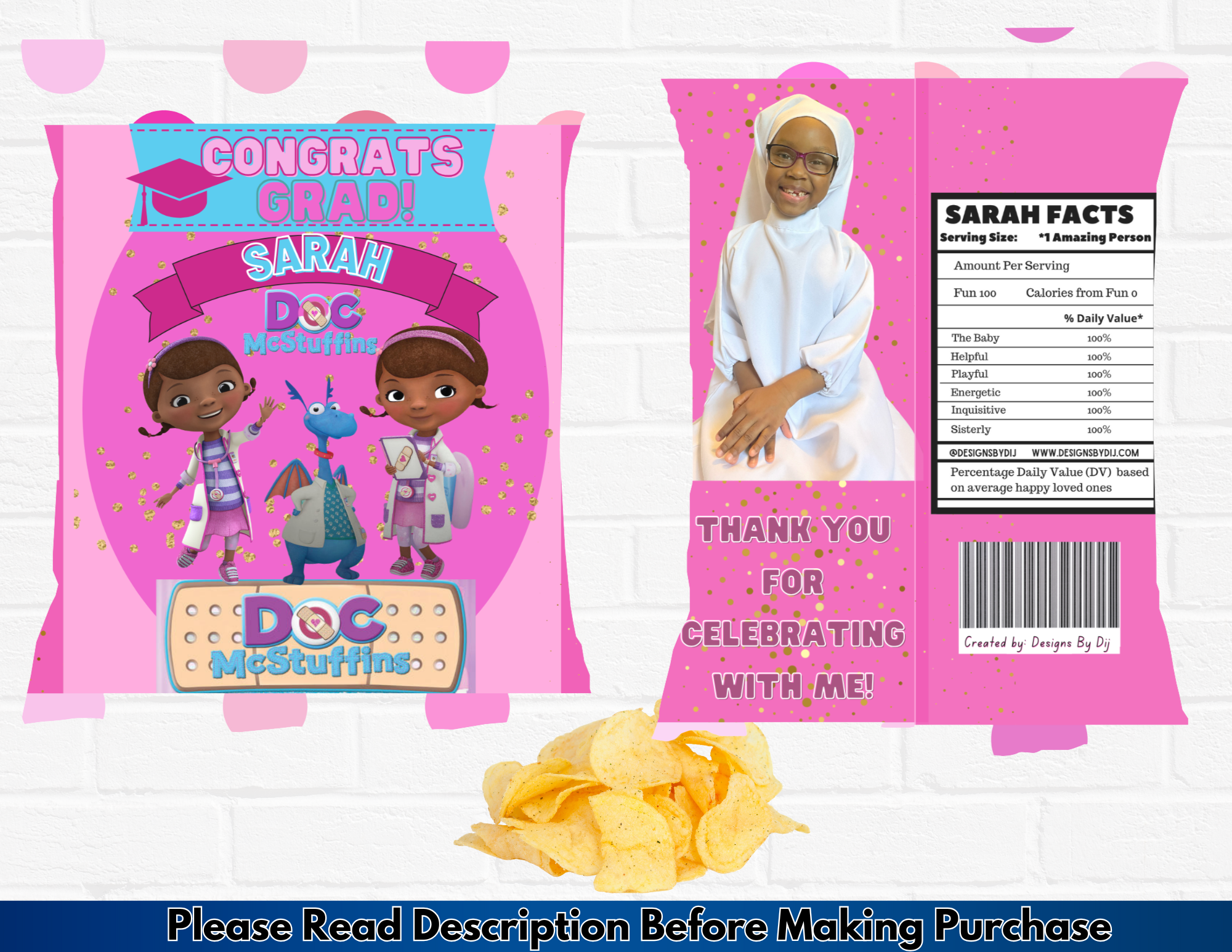 Custom Regular Sized Chip Bags (Filled)