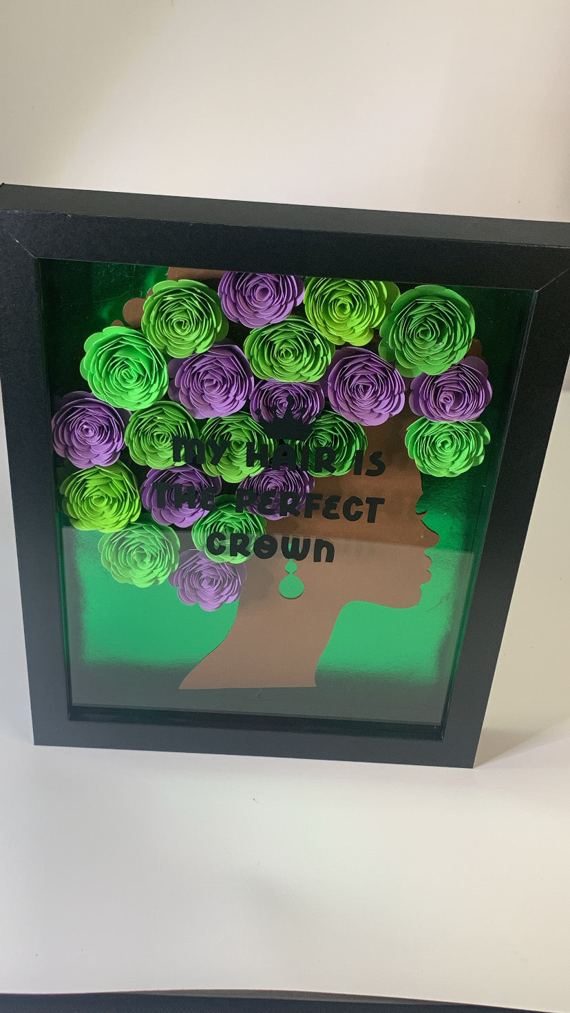 My Hair Is the Perfect Crown Shadow Box