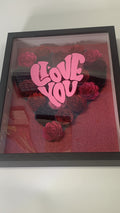 I Love You Paper Flower Shadow Box