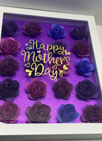 Purple Happy Mother's Day Personalized Flower Shadow Box, for Mom, Birthday, Anniversary, Mother's Day
