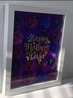 Purple Happy Mother's Day Personalized Flower Shadow Box, for Mom, Birthday, Anniversary, Mother's Day
