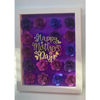 Purple Happy Mother's Day Personalized Flower Shadow Box, for Mom, Birthday, Anniversary, Mother's Day