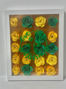 Live Life In Full Bloom Shadow Box, Mother's Day, Birthday, For Mom, Personalized Green And Yellow Frame, Wall Decor