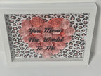 Pink Roses Shadow Box, Mother's Day, You Mean The World To Me Flower Decor Wall Frames