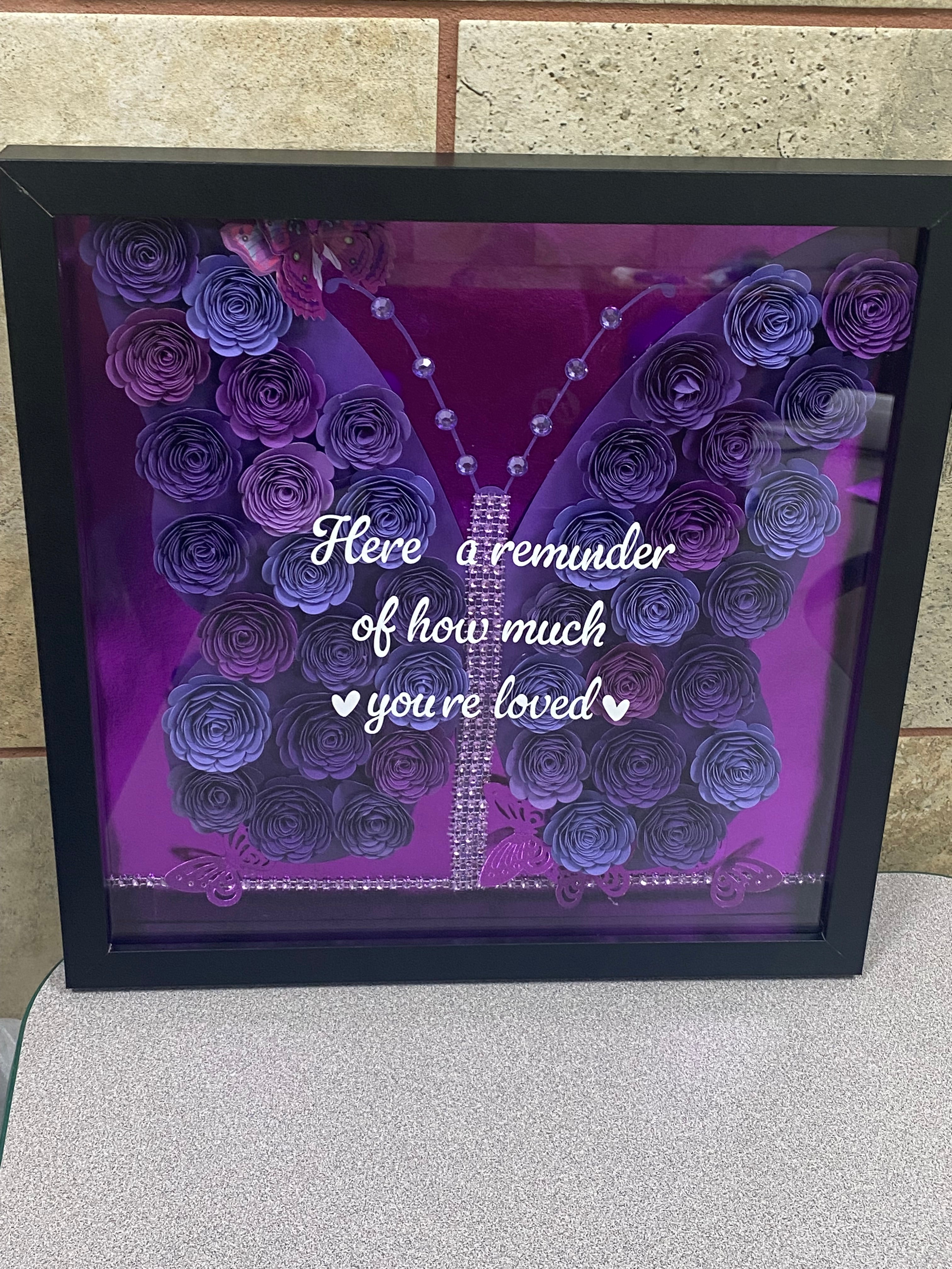 You Are Loved Butterfly Shadow Box (12" x 12")