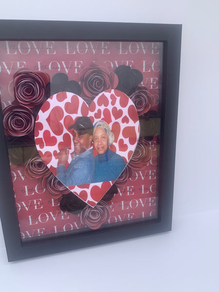 Bed Of Roses Wall Decor, Shadow Box, Personalized (Personalized Photo Added)