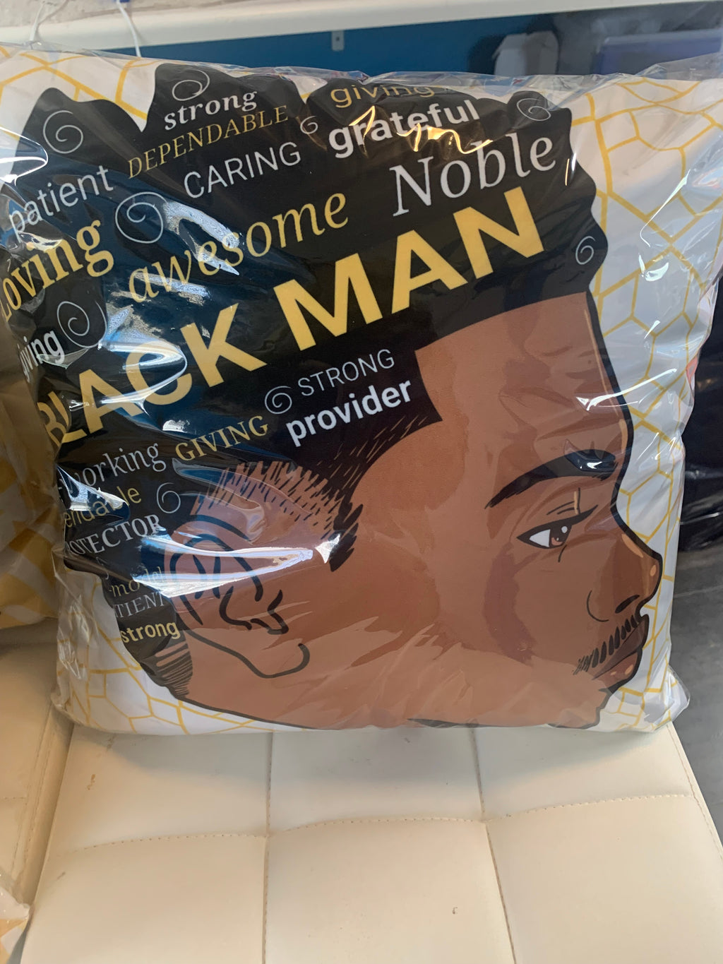 Black Father and Black Man Throw Pillow