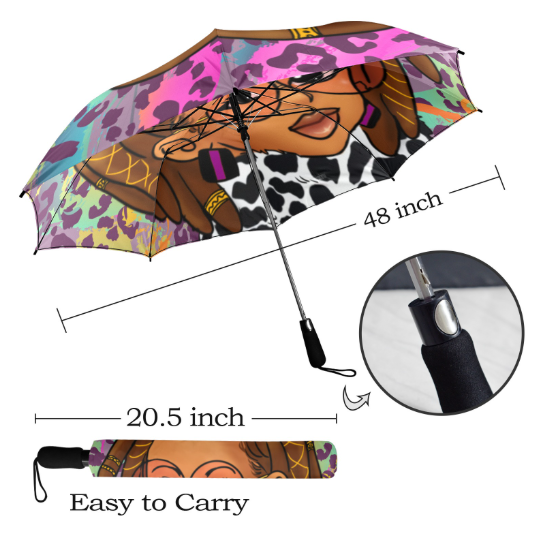 Crowned In Technicolor Umbrella | Natural Hair & Braids Umbrella