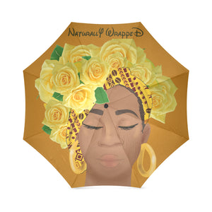 Wrapped, Naturally Yellow Wrap Unique Flower Art Large Umbrella