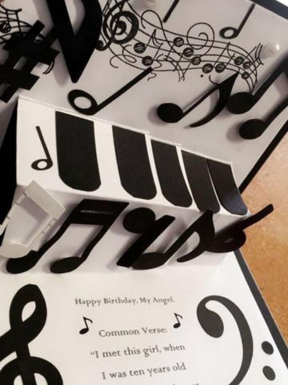 Music Note Pop Up Card