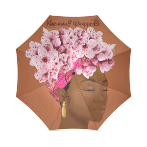 Wrapped, Naturally Pink Wrap Unique Flower Art Large Umbrella