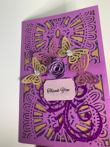 Bed of Butterflies Thank You Card