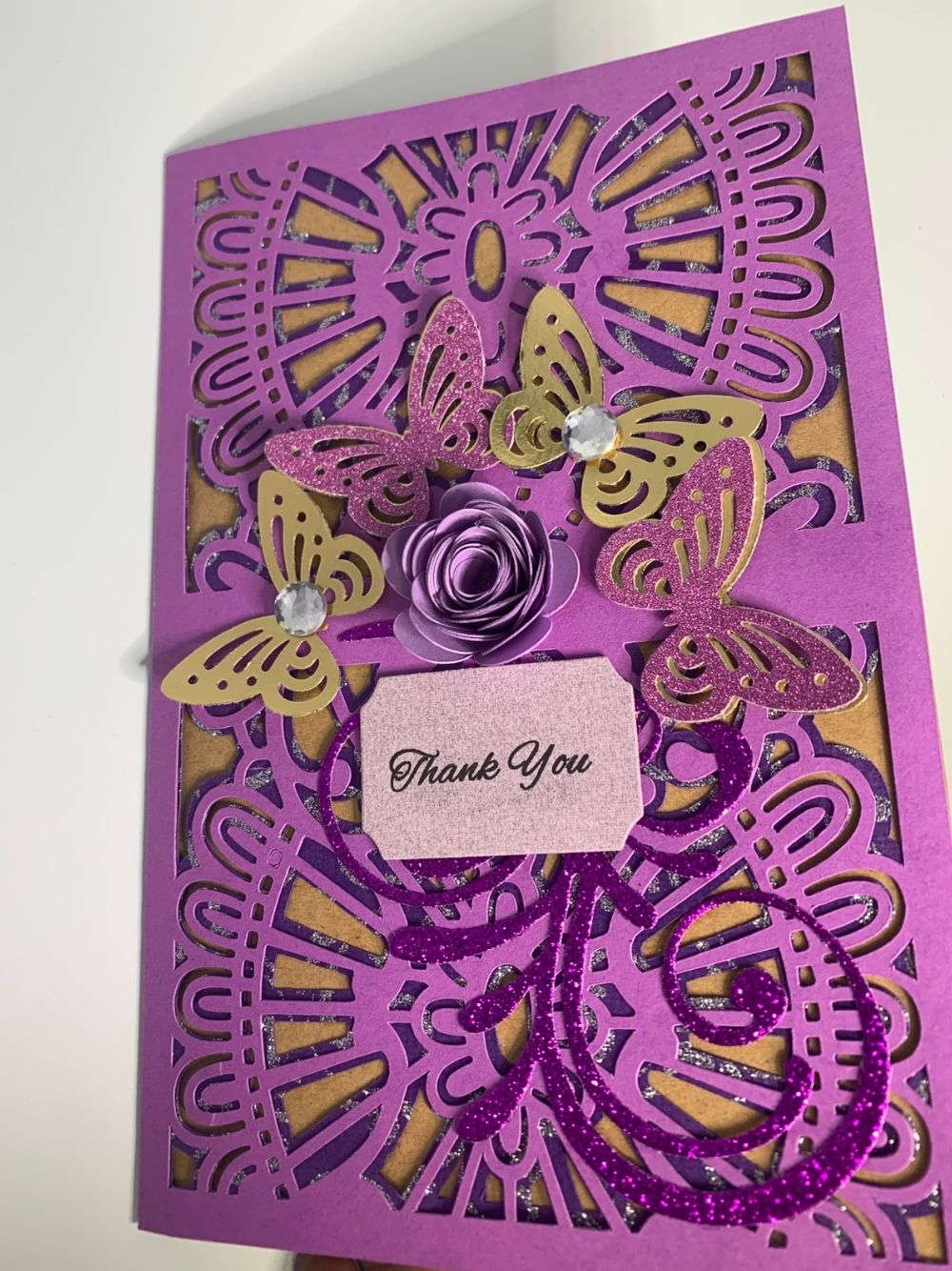 Bed of Butterflies Thank You Card