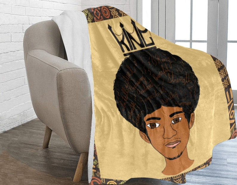 Light Brown Soft Tribal Blanket For Boys And Men