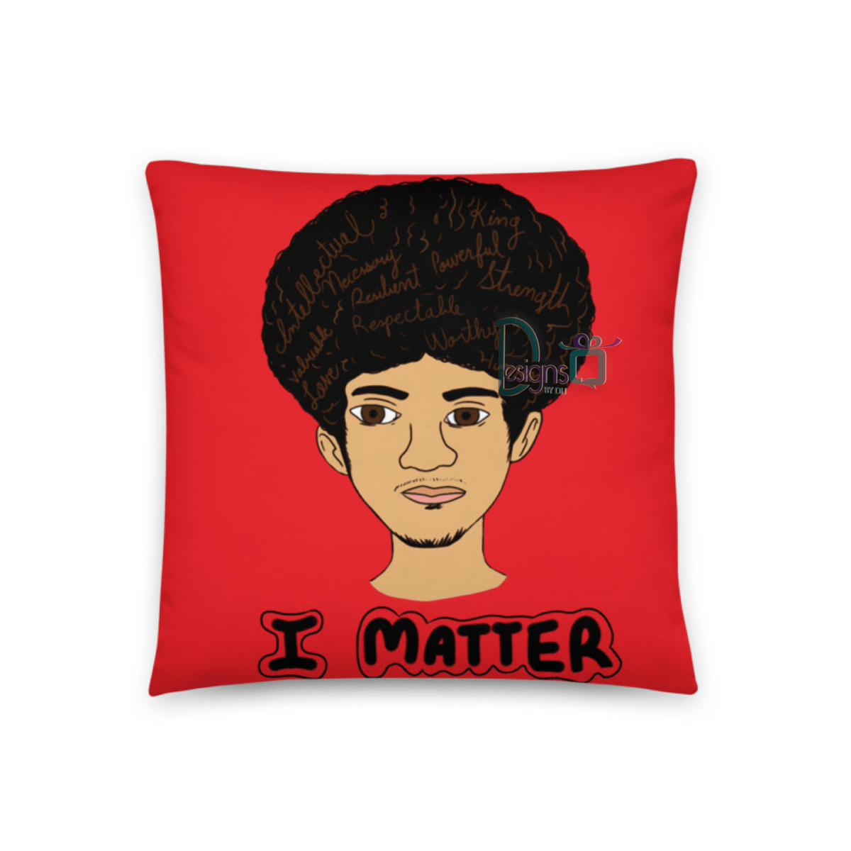 'I Matter' Black King Strong Black Man Afrocentric Assorted Colors Throw Pillow