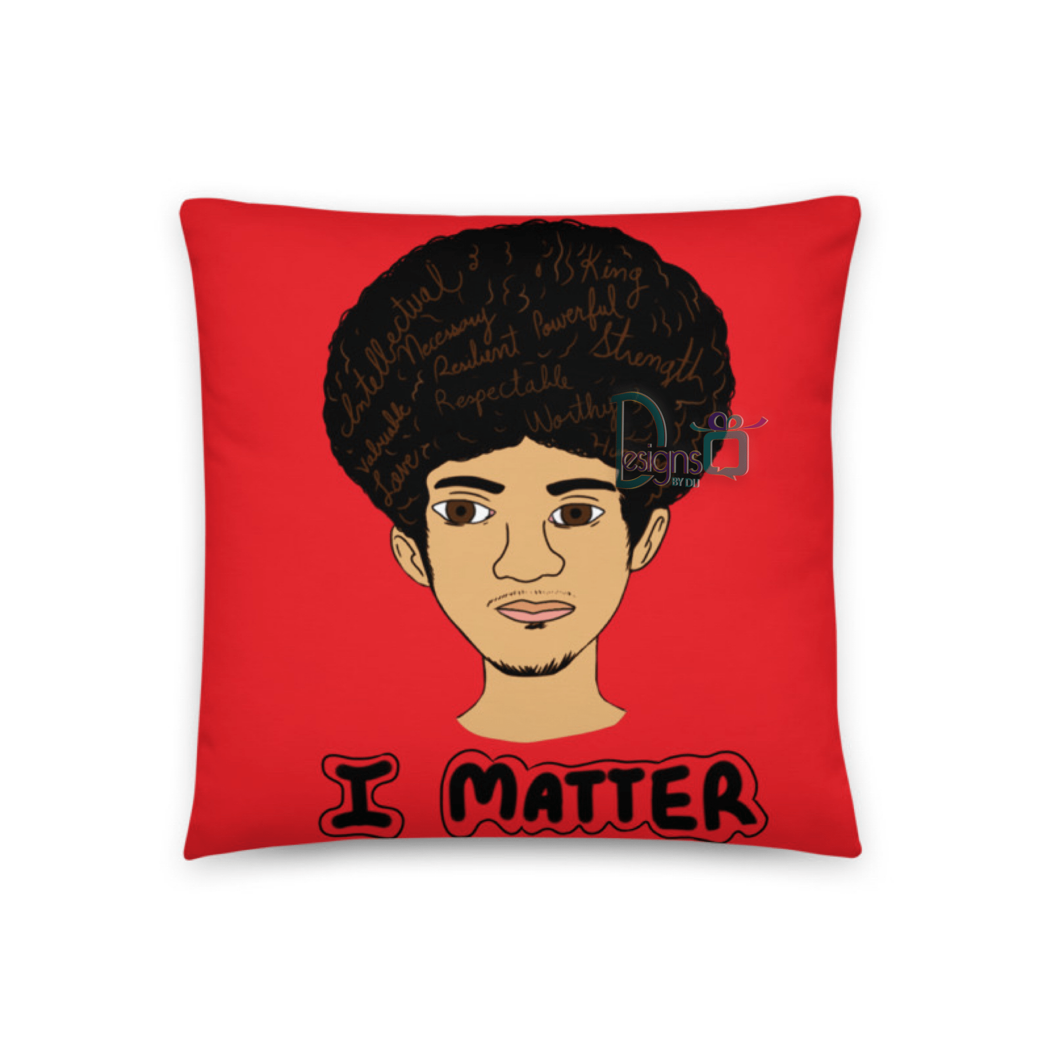 'I Matter' Black King Strong Black Man Afrocentric Assorted Colors Throw Pillow