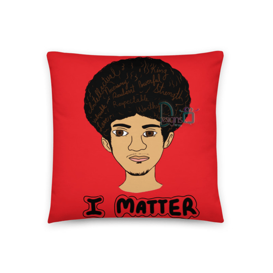 'I Matter' Black King Strong Black Man Afrocentric Assorted Colors Throw Pillow