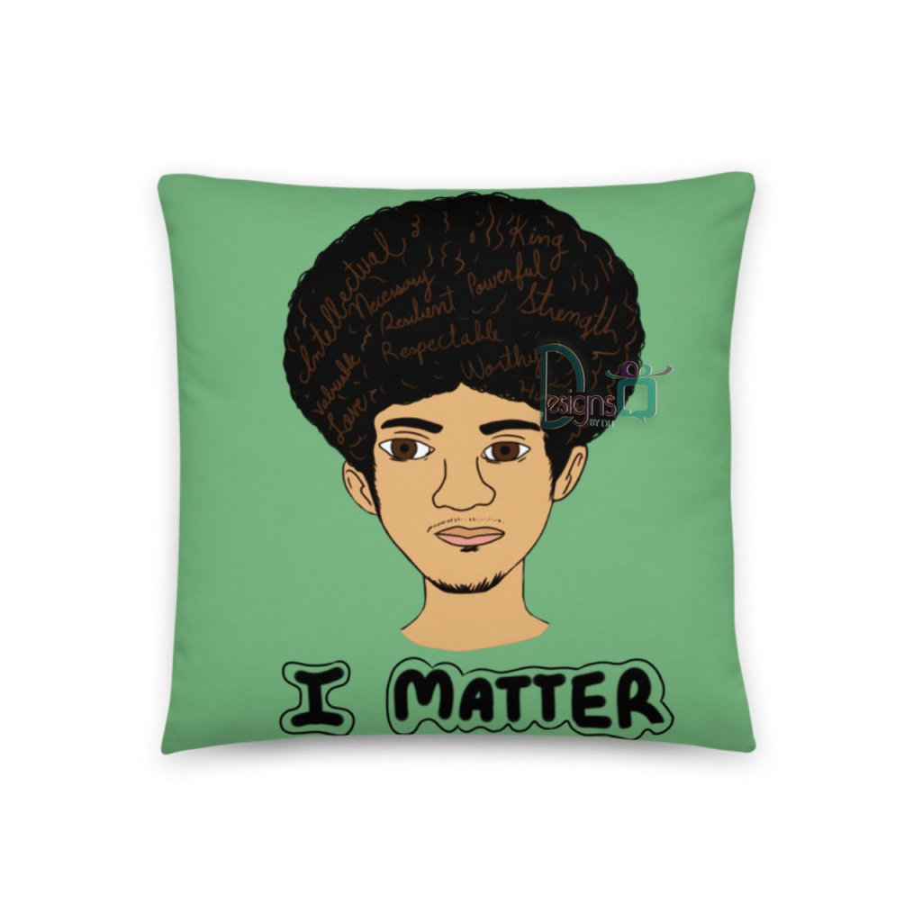 'I Matter' Black King Strong Black Man Afrocentric Assorted Colors Throw Pillow