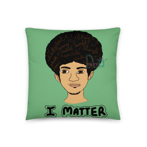'I Matter' Black King Strong Black Man Afrocentric Assorted Colors Throw Pillow