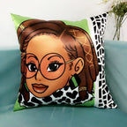 Green Braided/Locs Luxury 18" x 18" Satin Pillowcase