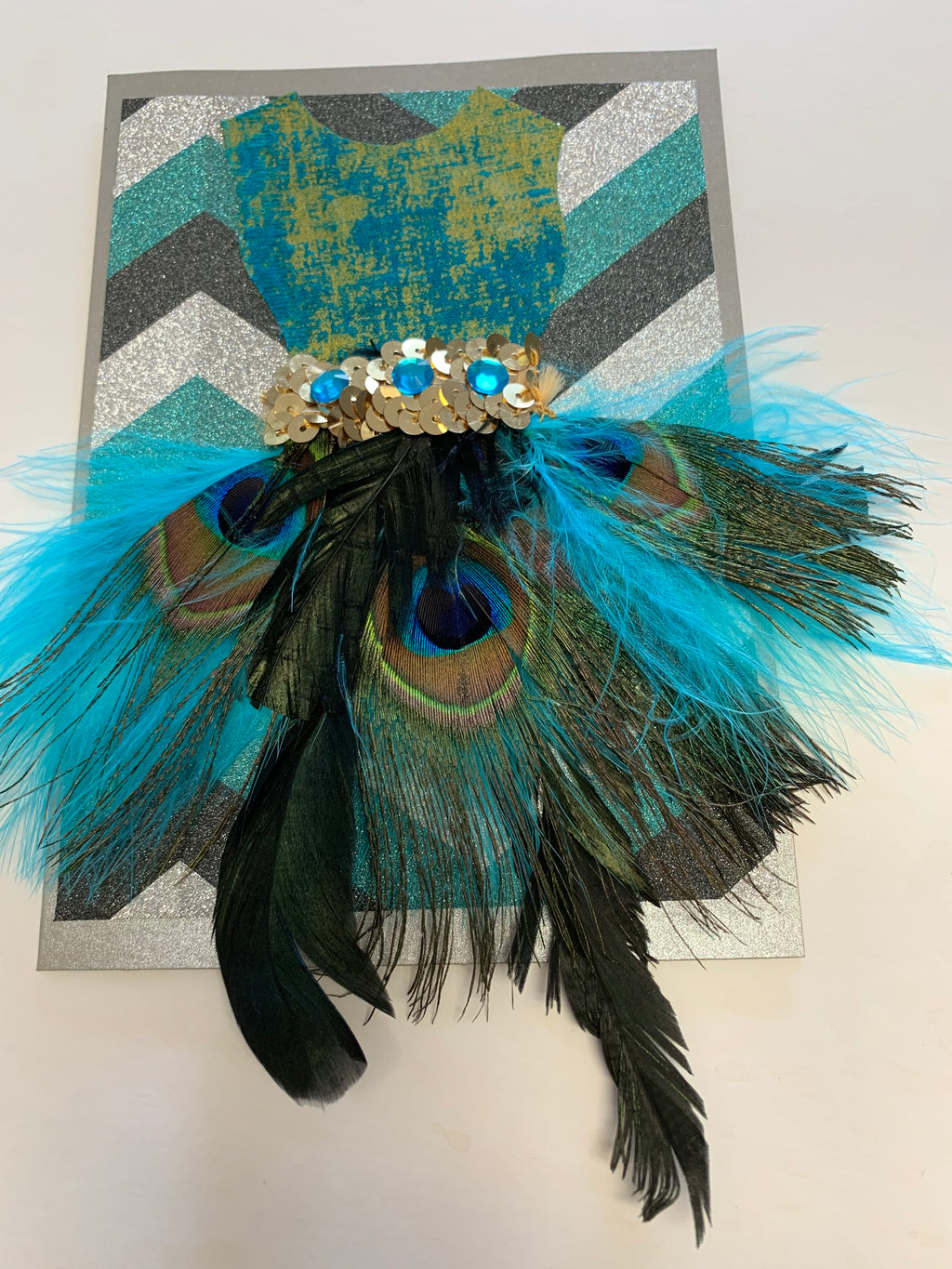 'Dress For Success' Feather Dress Card