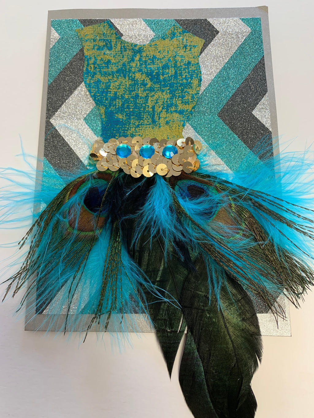 'Dress For Success' Feather Dress Card