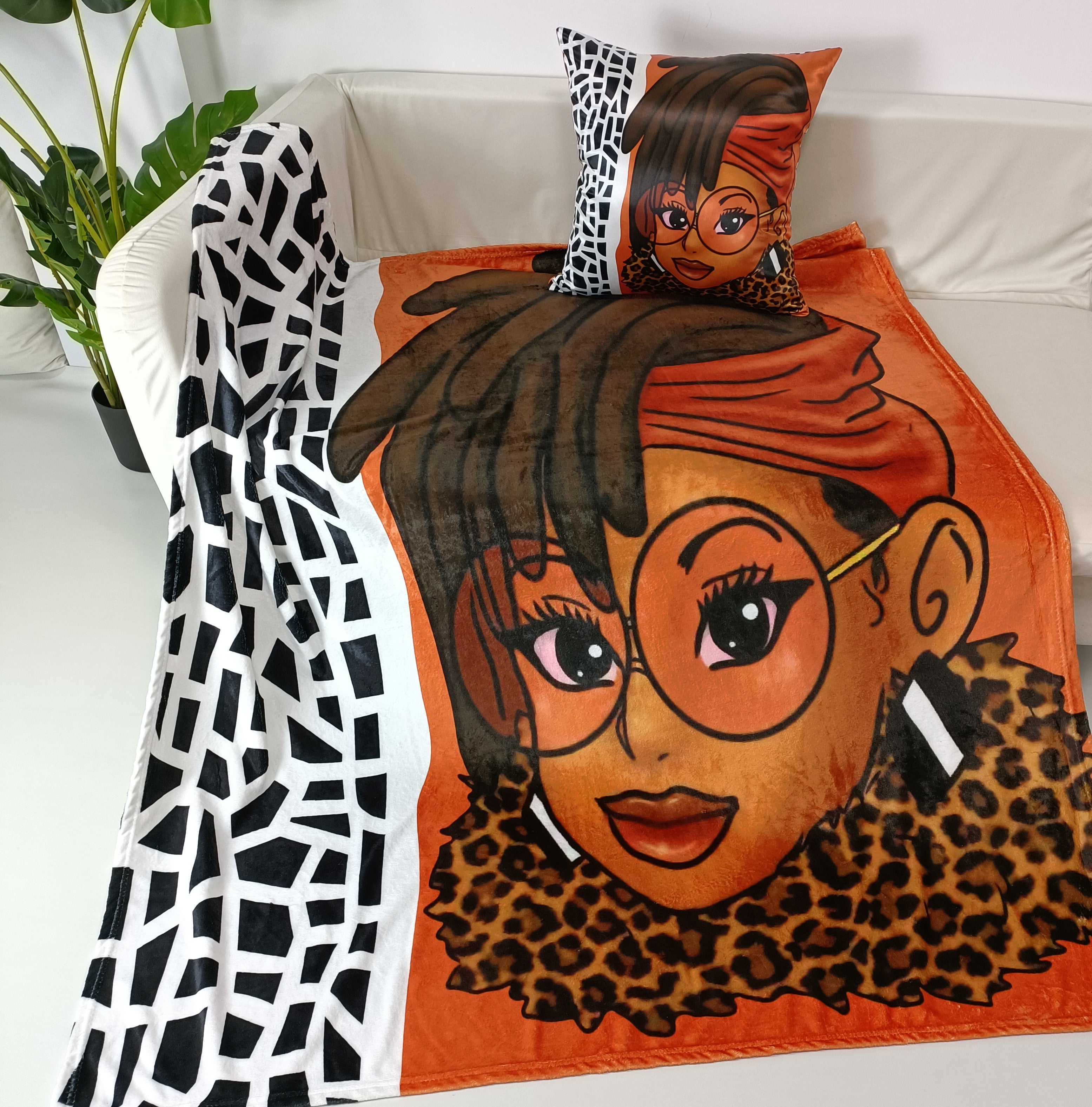 3 Piece Loc'd In Lux Pillowcase, Eye Mask & Throw Blanket Lounge Set