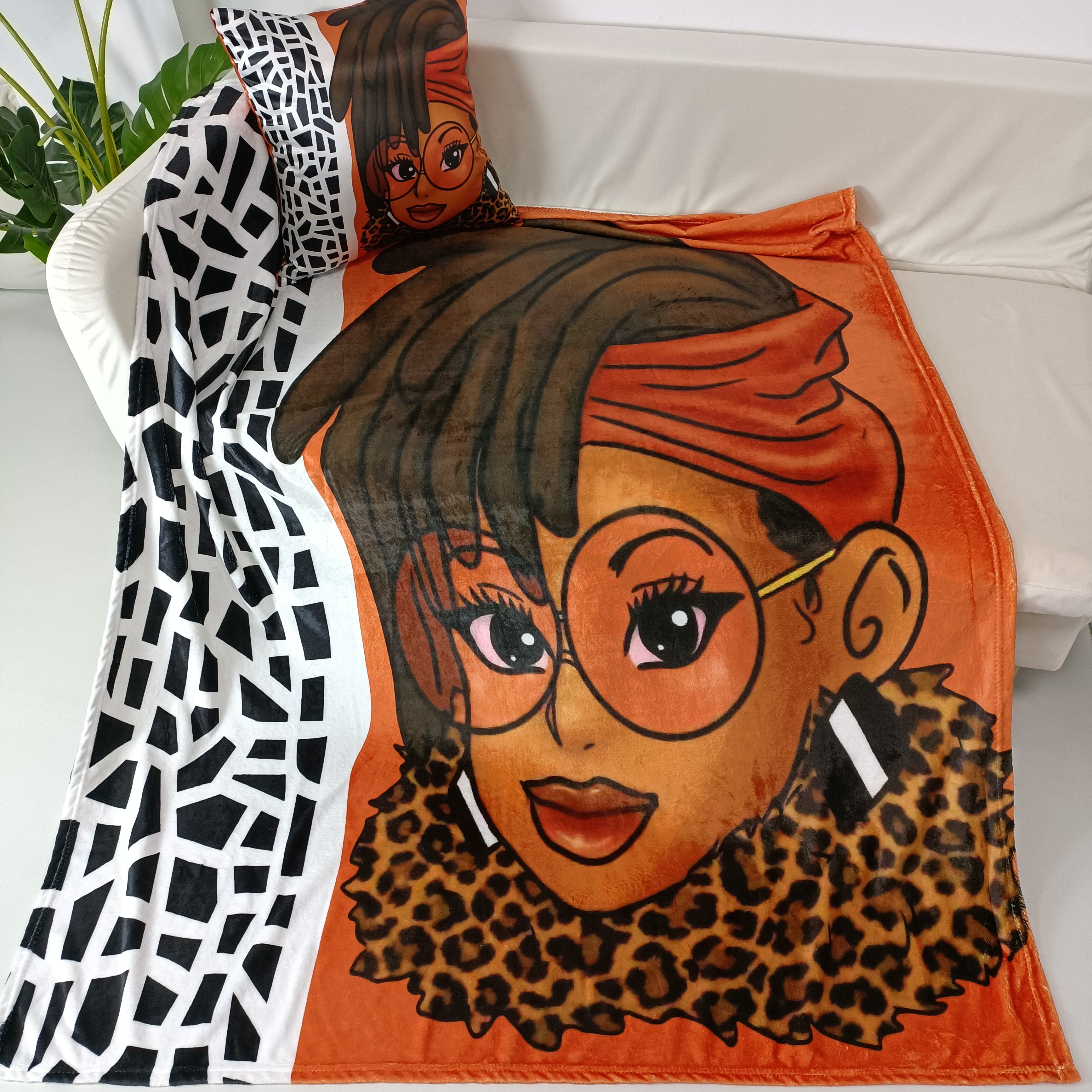 3 Piece Loc'd In Lux Pillowcase, Eye Mask & Throw Blanket Lounge Set