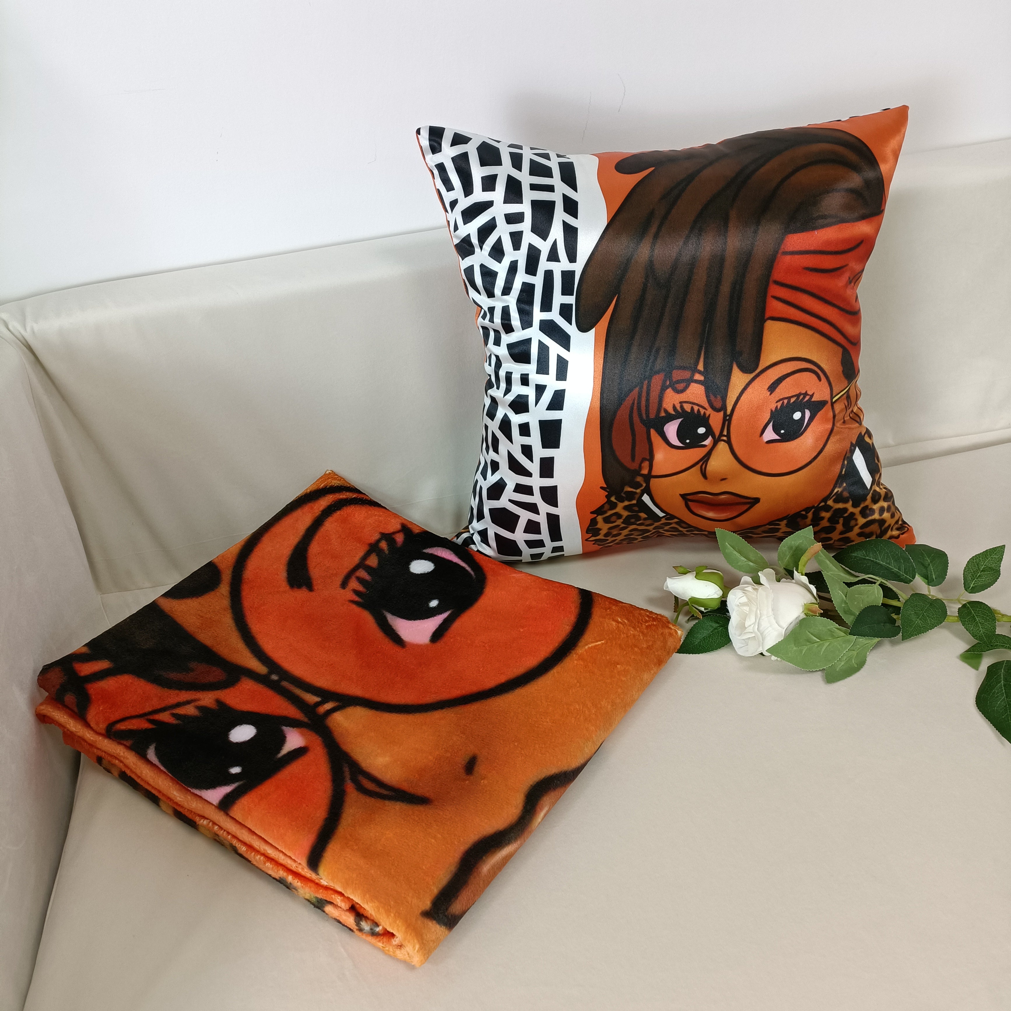 3 Piece Loc'd In Lux Pillowcase, Eye Mask & Throw Blanket Lounge Set