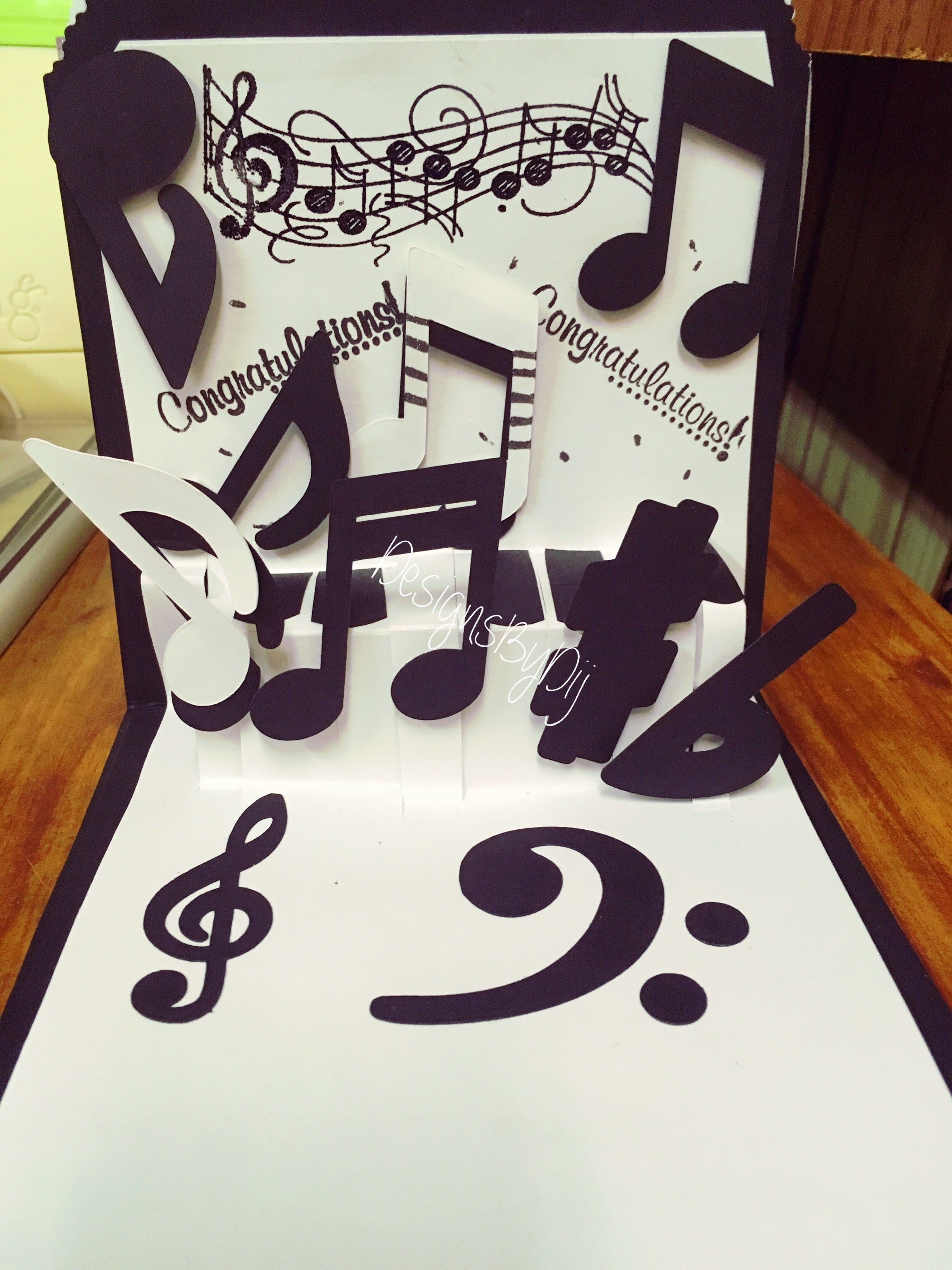 Music Note Pop Up Card