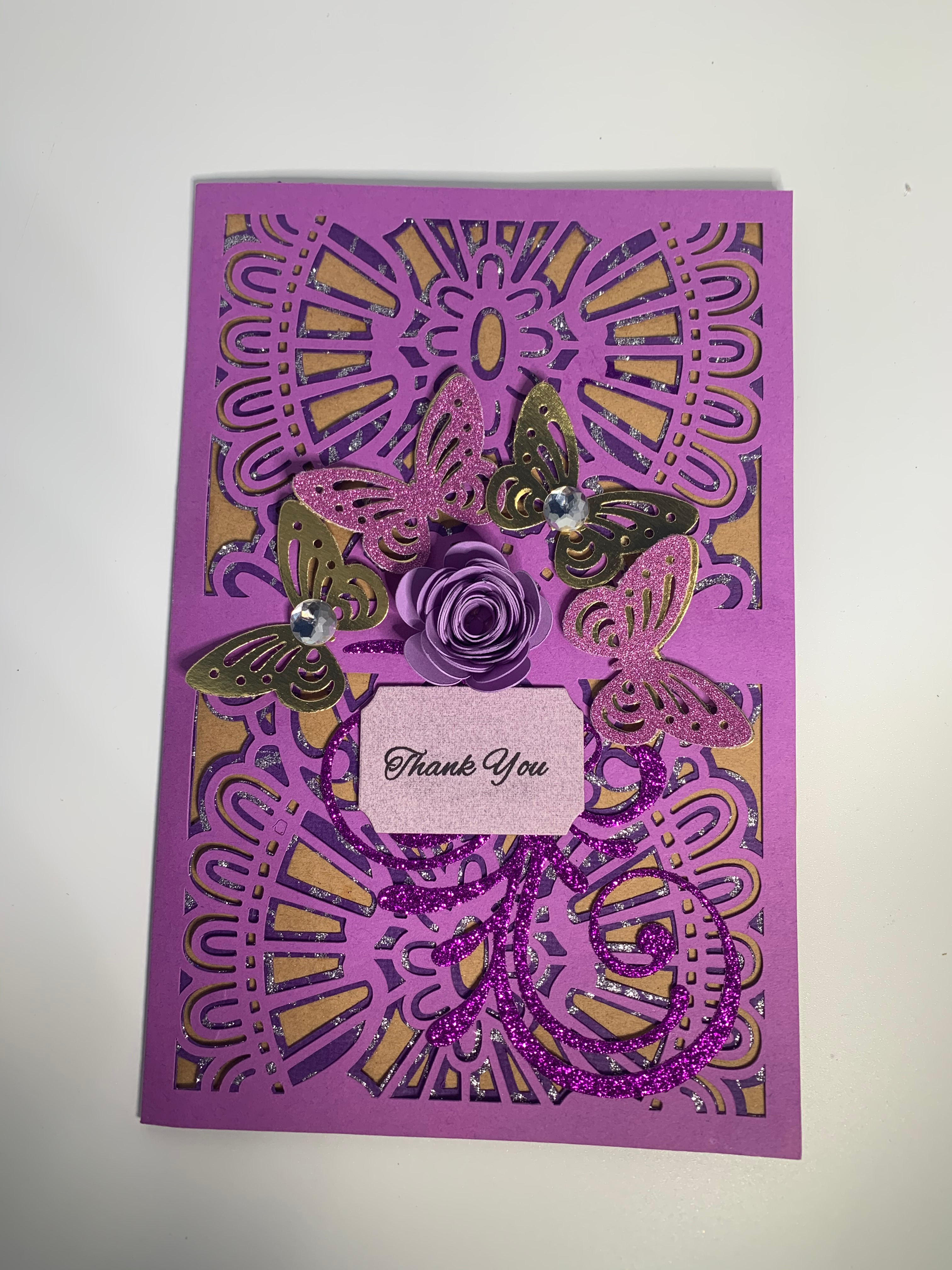 Bed of Butterflies Thank You Card