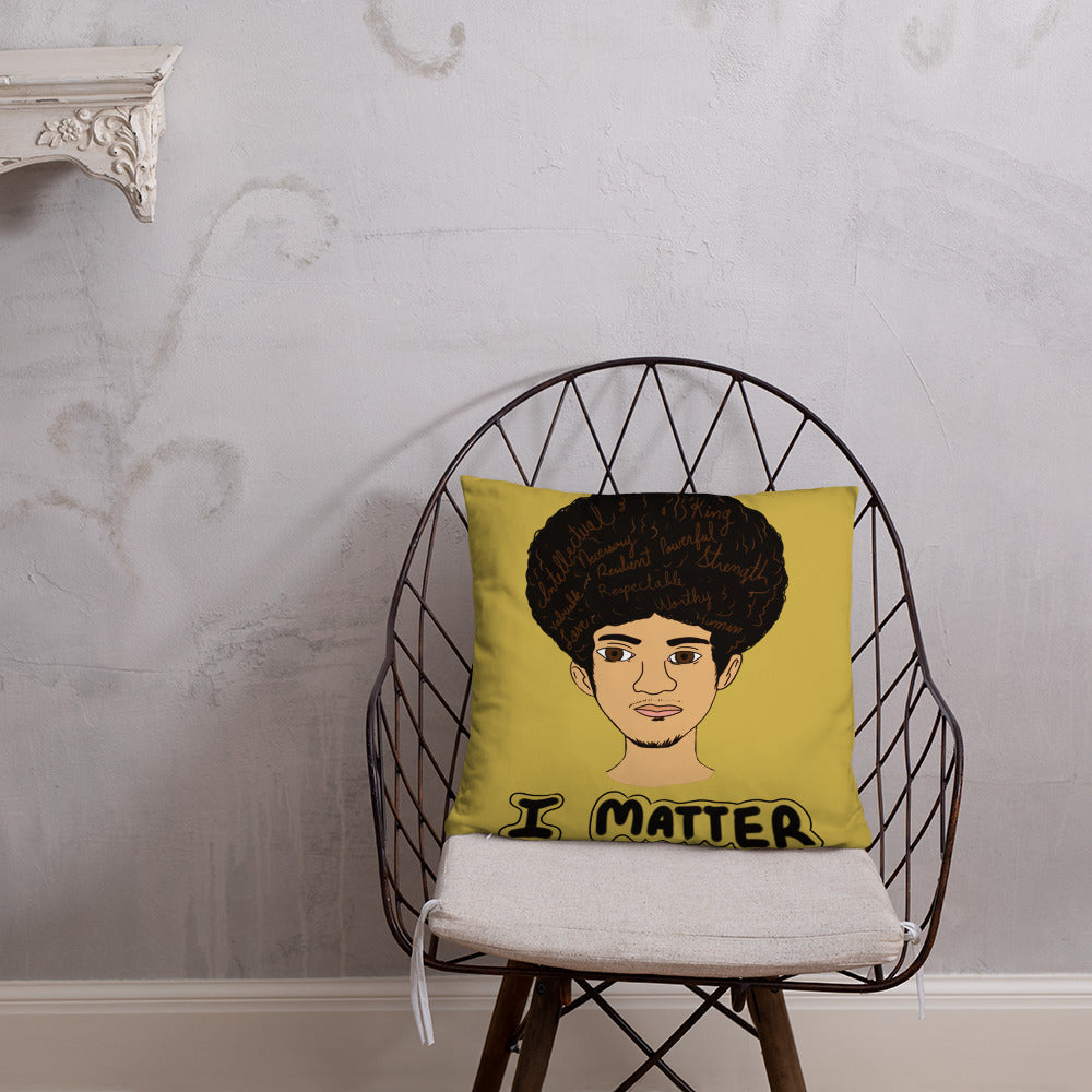 'I Matter' Black King Strong Black Man Afrocentric Assorted Colors Throw Pillow