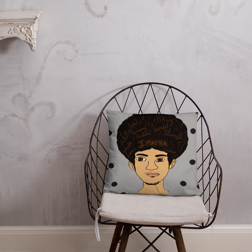 'I Matter' Black King Strong Black Man Afrocentric Assorted Colors Throw Pillow